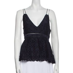 Joie Lace Pattern V-Neck Top